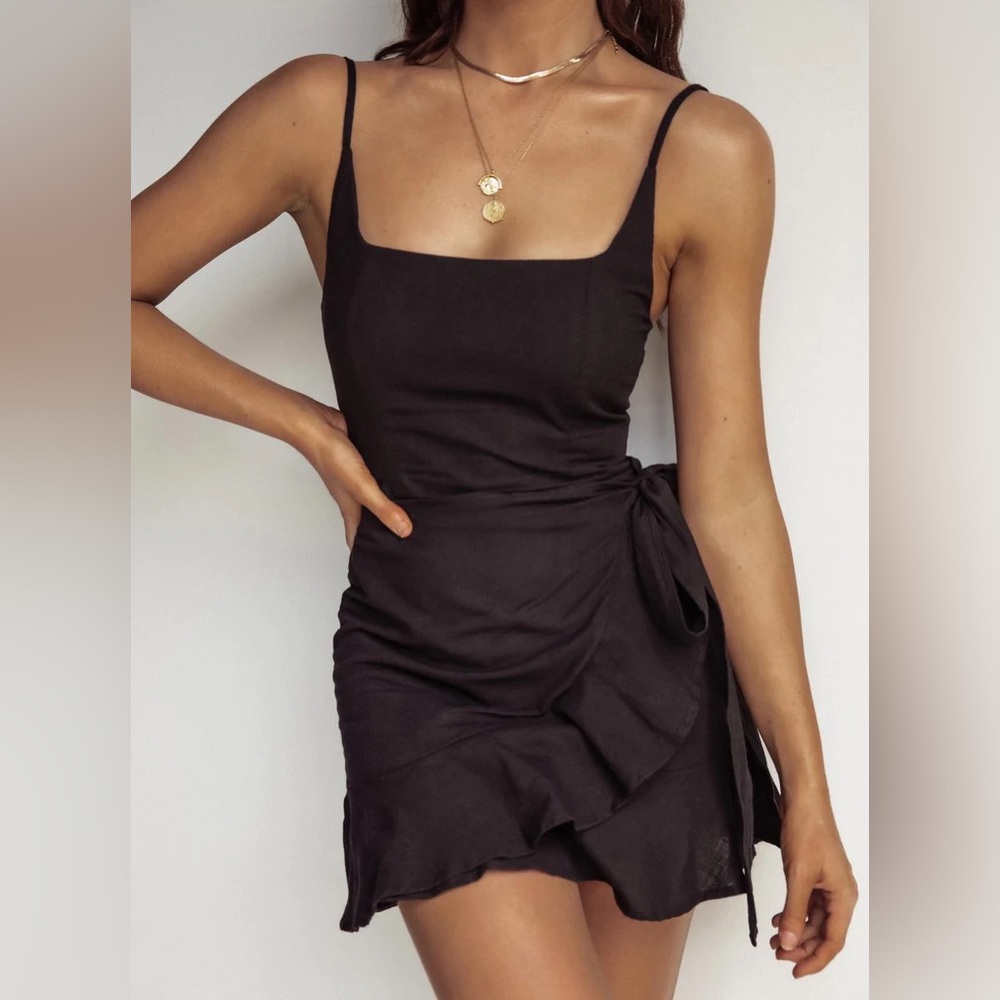 Princess Polly Black Mini Dress Size 4 - worn once